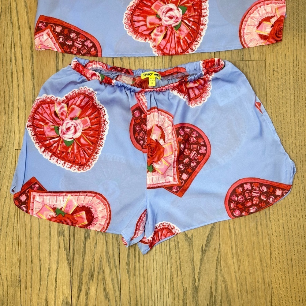 Shady Lady Women’s Heart Candy Box Print Pajama Set Size Small - Picture 4 of 13